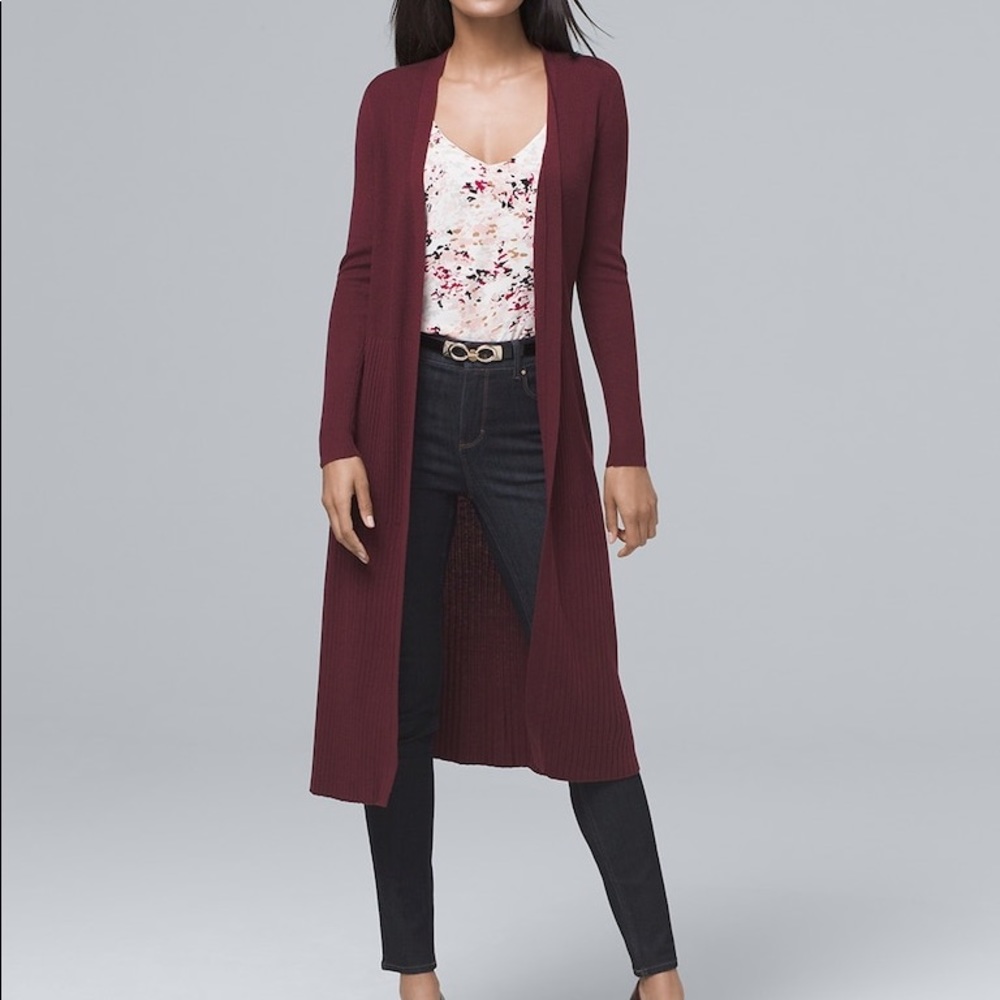 White House Black Market Ribbed Duster